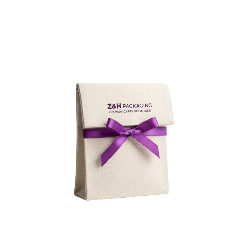 Canvas Flap Pouch with Ribbon